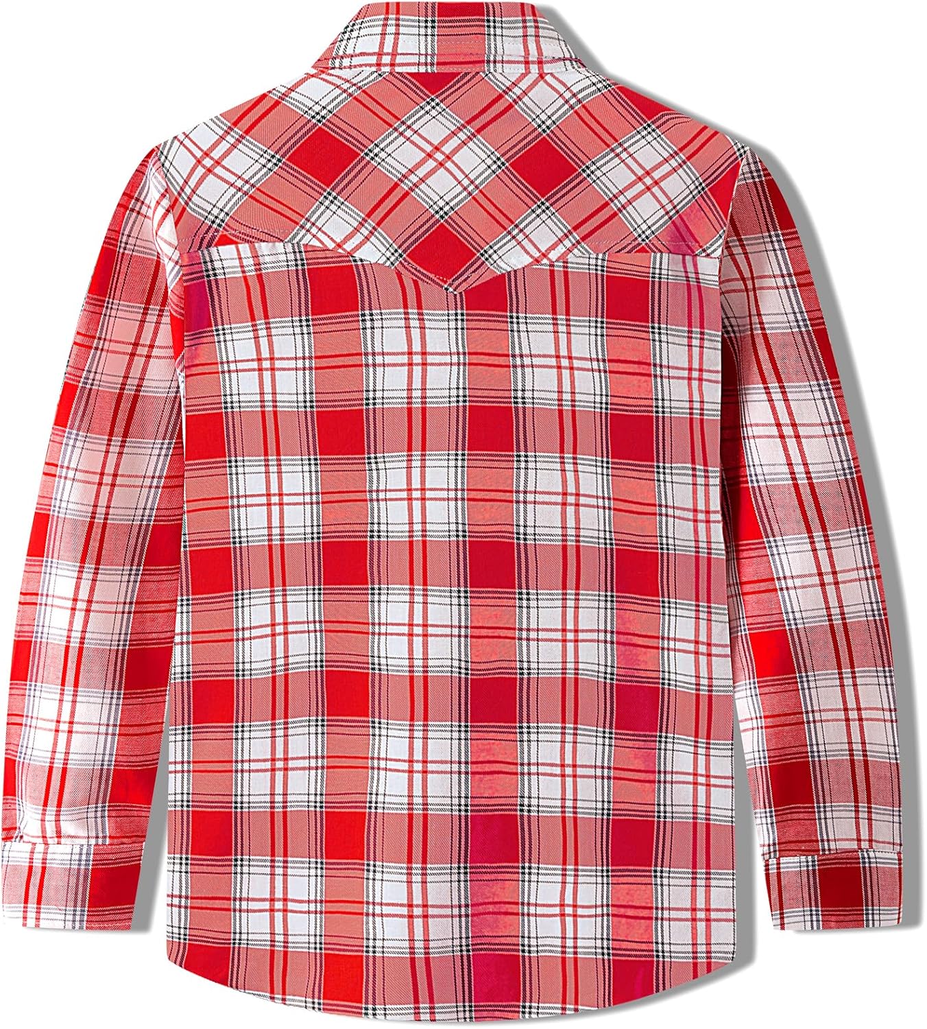 COSLAND Boy's Cotton Western Long Sleeve Button Down Plaid Shirt, 4T-X-Large - Image 4