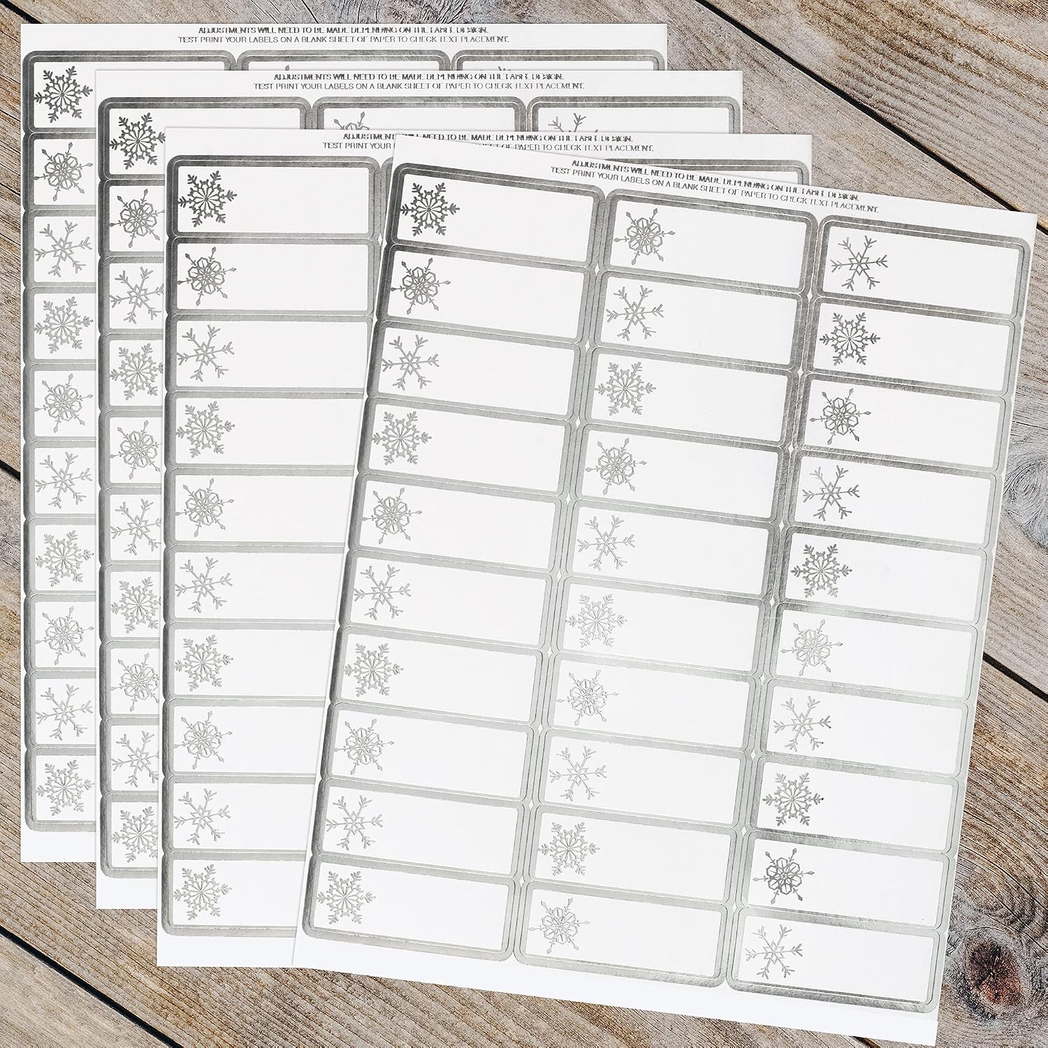 Hortense B Hewitt 240-Pack Silver Snowflakes Foil Address Labels