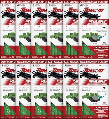 Miniatura 11 de Tomcat Mouse Killer(e) resistente a niños, estación recargable con tapa transparente para fácil monitoreo del cebo, 4 paquetes cada uno con 1