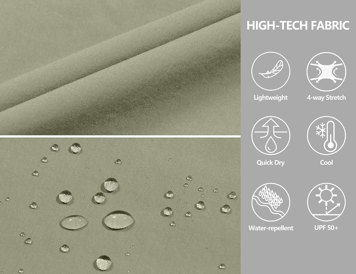 Little Donkey Andy Women's Quick Dry Ultra-Stretch Golf Shorts Lightweight Outdoor Hiking Business Travel Cargo Shorts Light Khaki Size L - Image 4