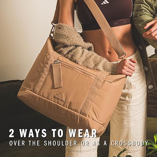 Miniatura 6 de adidas Bolso grande para mujer, bolsa de gimnasio con correa para el hombro, Negro2.0, All Me Tote para mujer, bolso cruzado grande con correa para