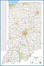 Generic Indiana Road Laminated Full Color Wall Map (24 x 36 inches)