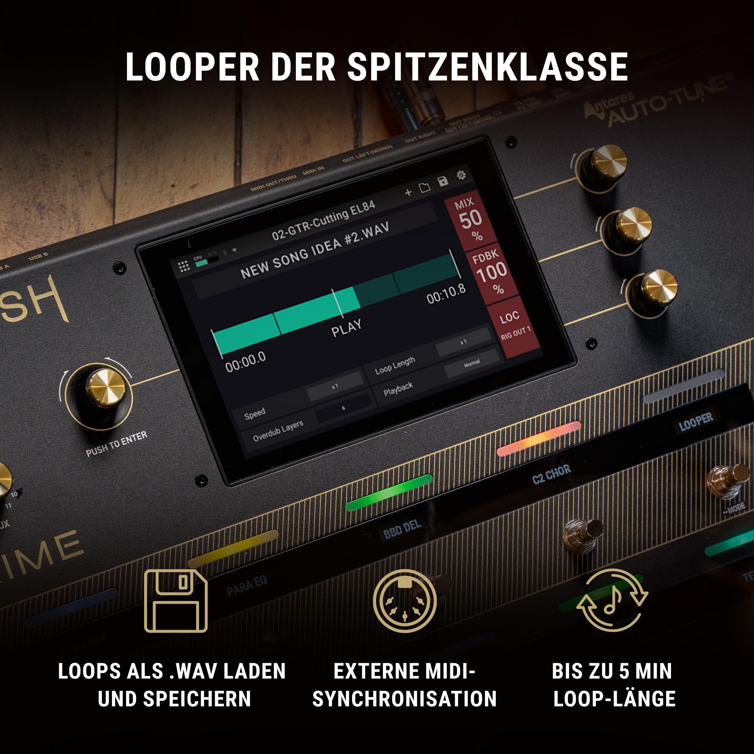HeadRush Prime - Gitarren und Vocal Multi-Effekt-Pedal, Modelling-Prozessor mit Amp Cloner, Antares Auto-Tune, WLAN, Touchscreen, Looper und Bluetooth