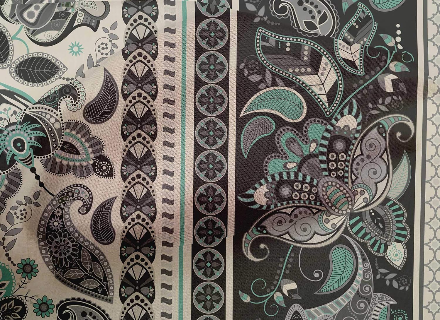 oneOone Cotton Cambric Cocoa Brown Fabric Stripe,Floral & Paisley Sewing Craft Projects Fabric Prints By Yard 42 Inch Wide