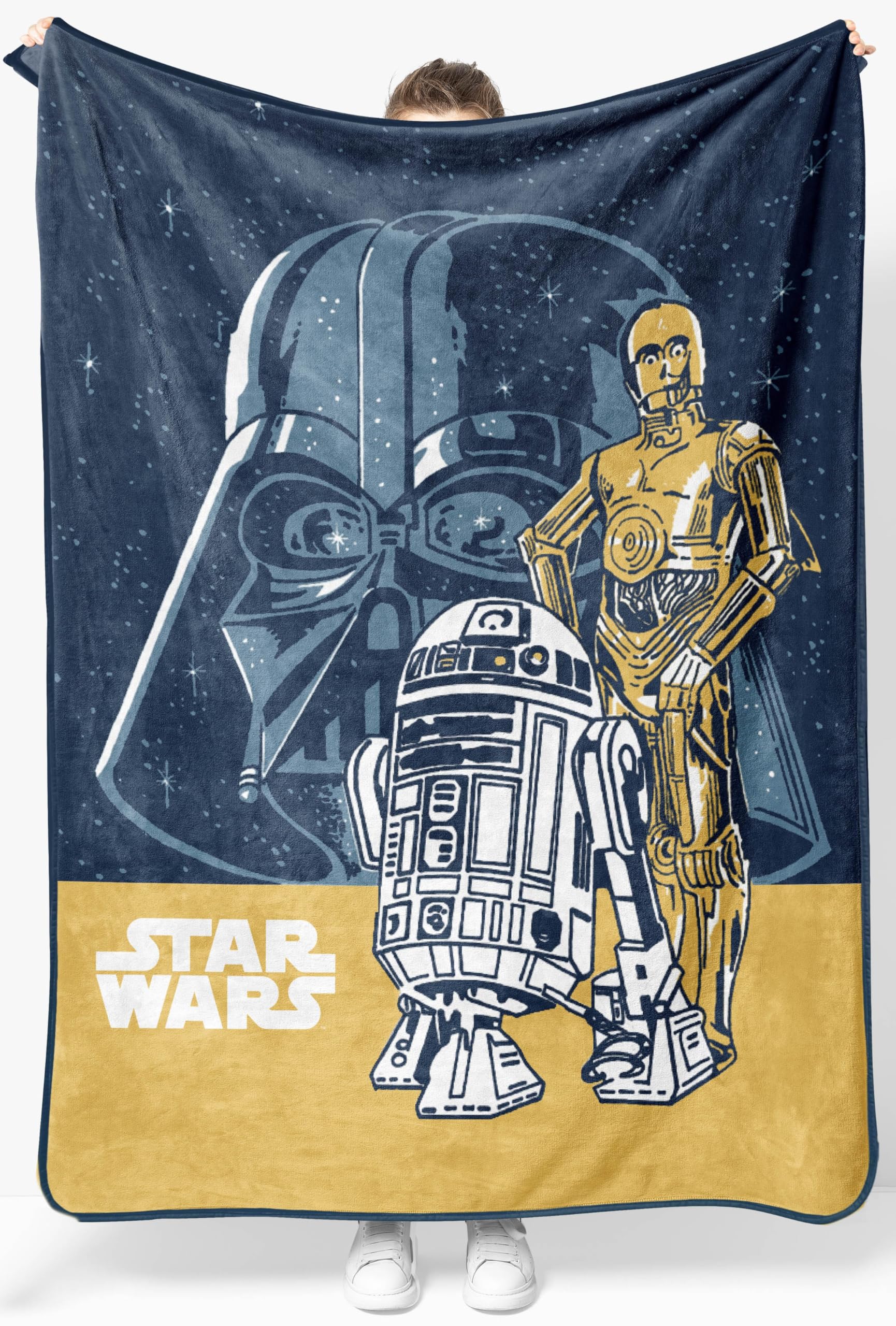 Jay Franco Plush Throw Blanket – Soft & Cozy Fleece Throw for Bedroom & Couch Décor, Official Licensed Product, Multi - Star Wars, 46x60 - Throw Blanket
