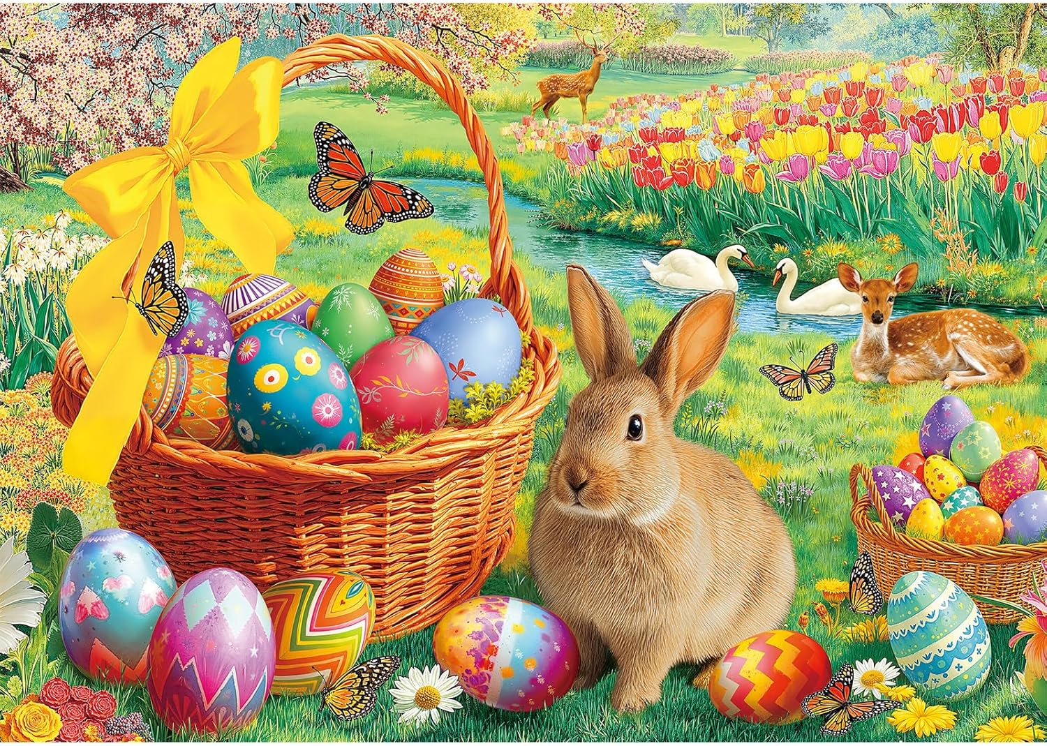Sutinban Easter Puzzles for Adults 500 Pieces - Adorable Bunny, Colorful Eggs & Spring Garden Scene, Family Holiday Activity Puzzle Gift for Adults Senior