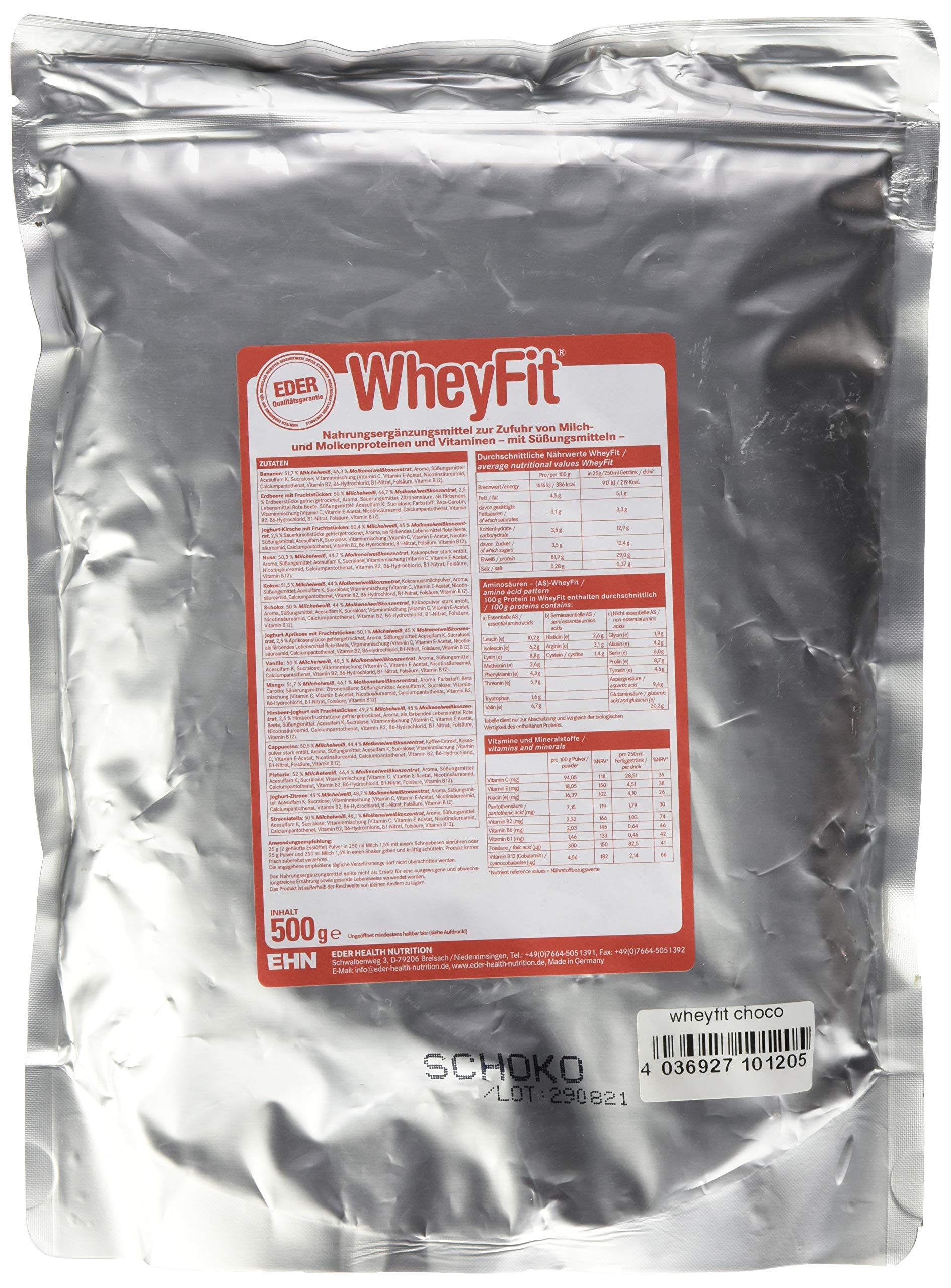 Eder Wheyfit Chocolate Flavor Bag 500 G 600 g