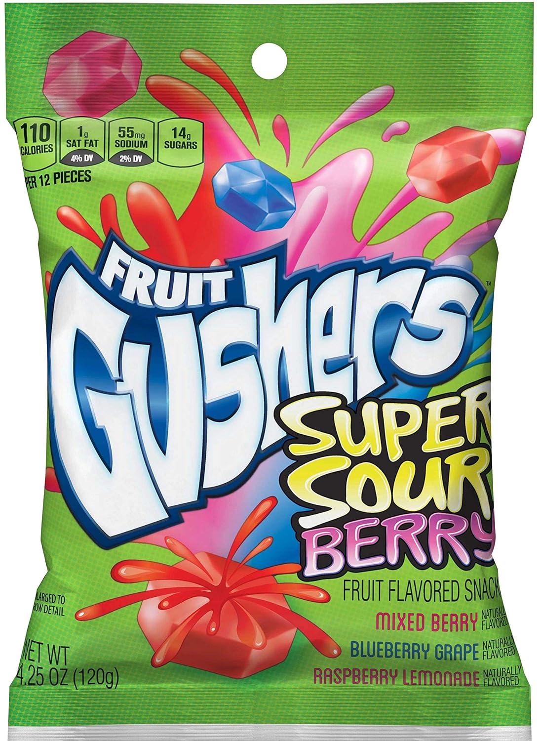 Fruit Gushers Super Sour Berry Fruit Snacks, 34 Ounce -- 6 per case.