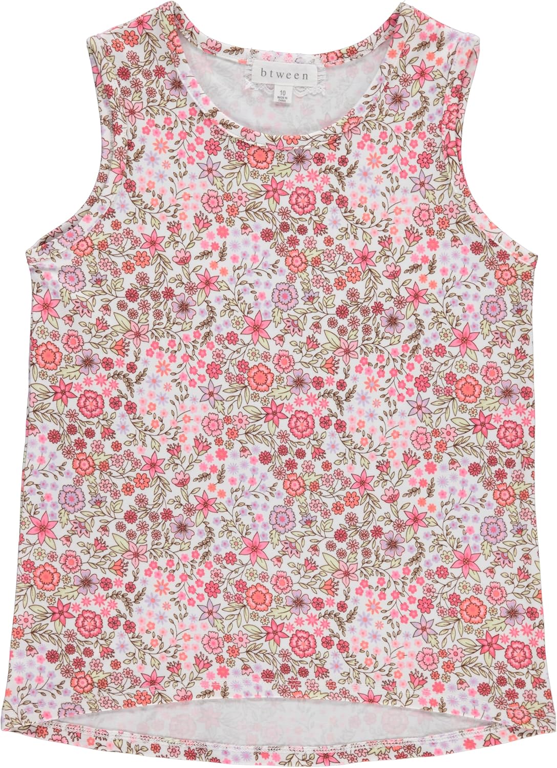 BTween Girls 4 Pack Floral Fashion Summer Clothes Set - Tutu Skirt Tank Top Short Sleeve and Biker Shorts