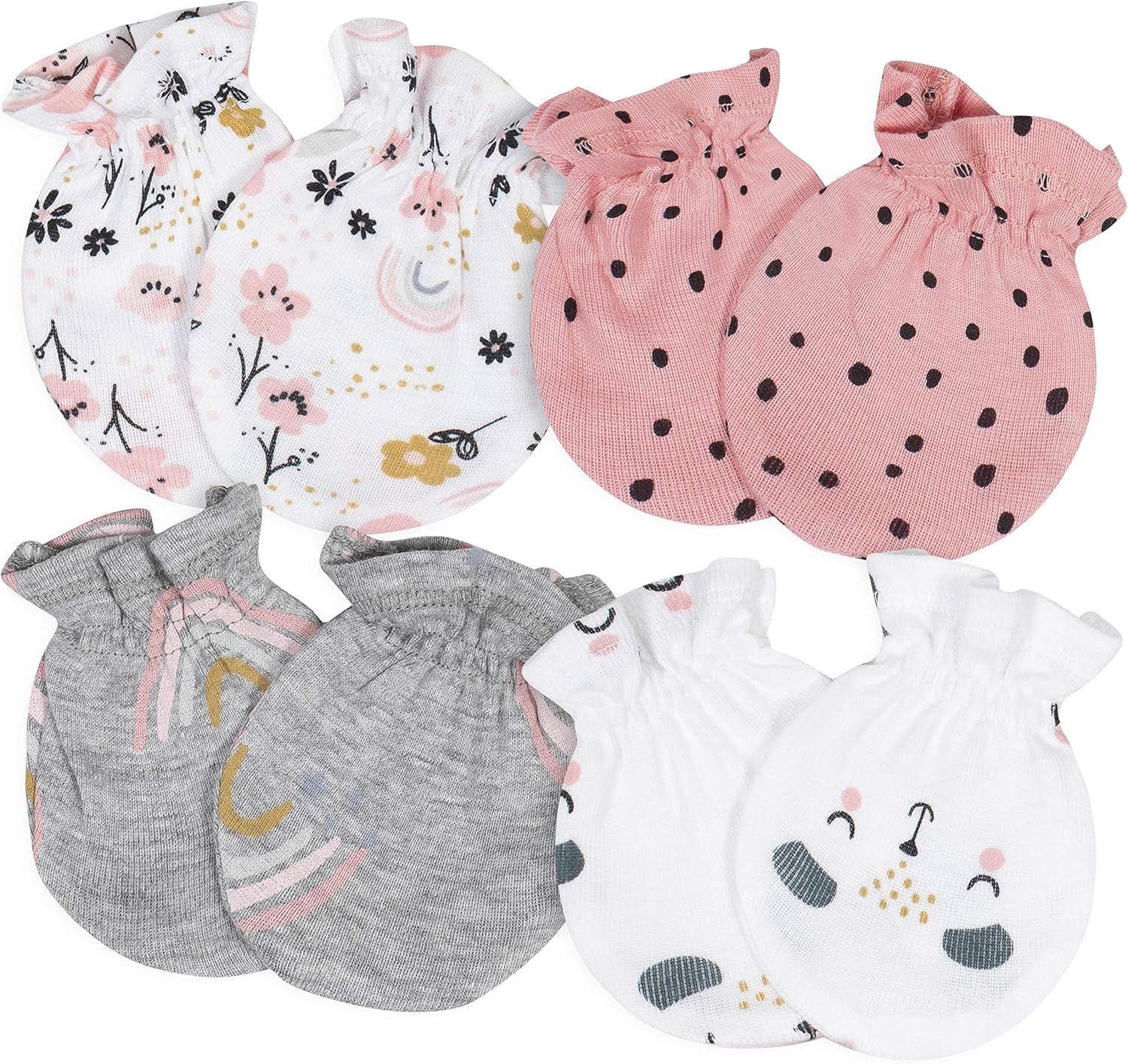 Gerber Baby 4-Pair Mittens, Starry Dreams, 0-3 Months: Clothing