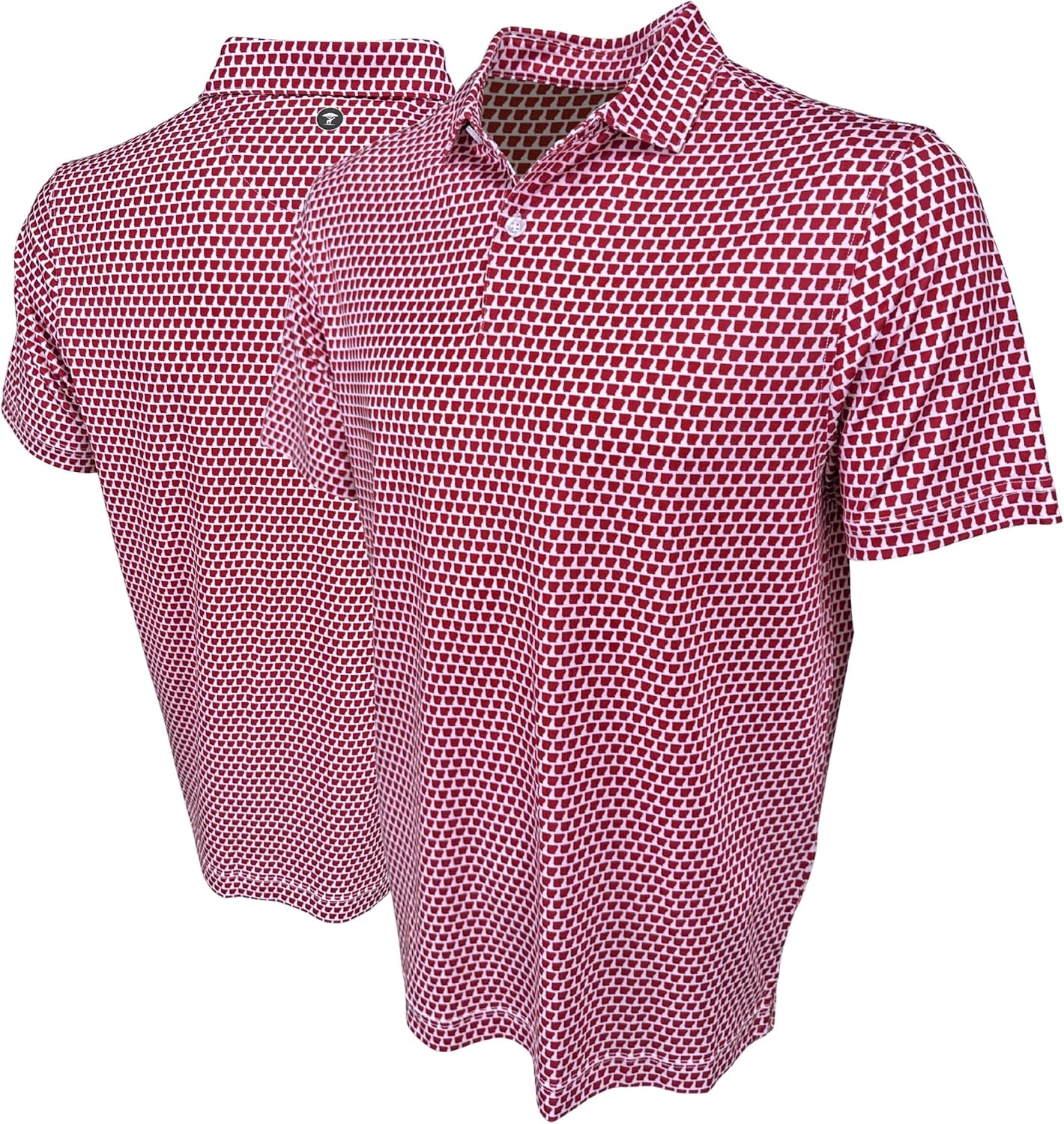 State Print Golf Shirt for Men – Men’s University Polo Moisture Wicking Dry Fit Performance Short Sleeve Regular Fit