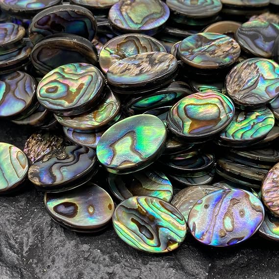 ABCGEMS 28Pcs AAA Abalone Shell Beads from New Zealand - Oval 10X14mm