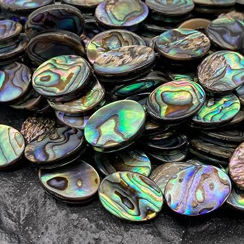ABCGEMS 28Pcs AAA Abalone Shell Beads from New Zealand - Oval 10X14mm