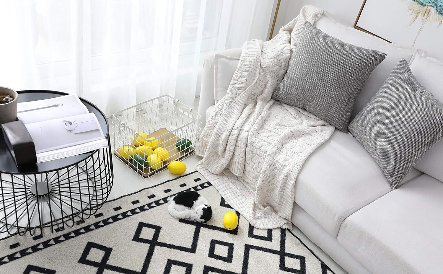 Kevin Textile 2 Pack Decorative Linen Throw Pillow Covers, Outdoor Pillows Cover Large Cushion Case for Couch/Chair, 24 x 24 inches, 61cm, Grey : Home & Kitchen