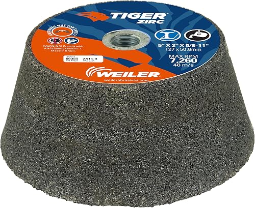 Weiler 68355 Tiger ZIRC Type 11 Flaring Cup Wheel, ZA16-Q, 5/3-3/4 x 2 x 5/8-11,