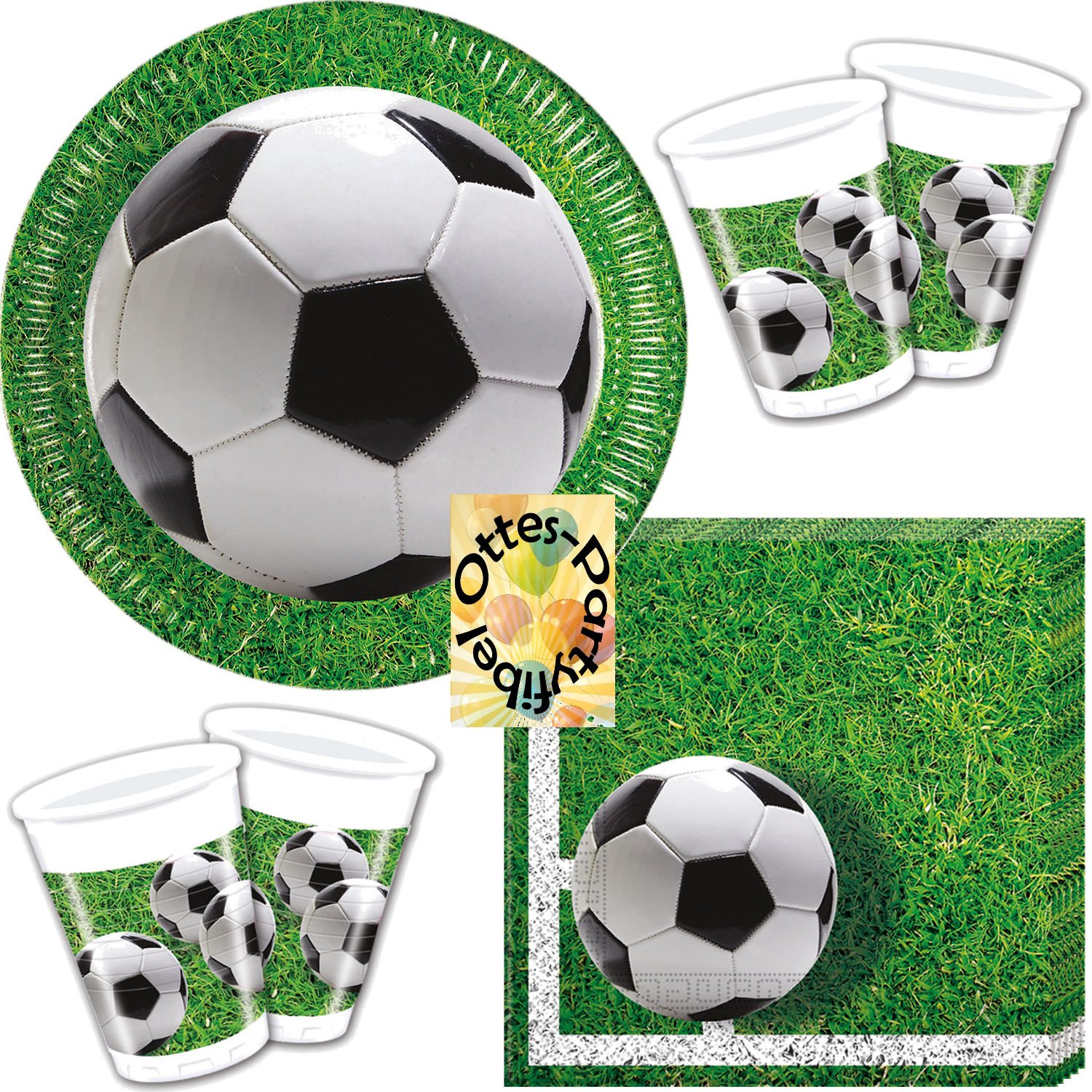 Piatti Theme Calcio 8 Pezzi - Stampa Stadio, Multicolore, 27x18cm, Per Feste E Compleanni - Foto 5