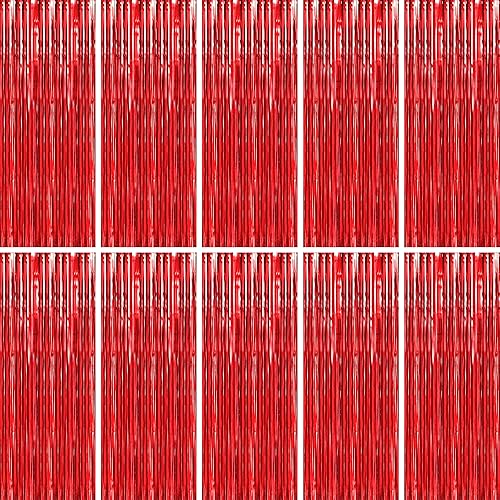 Miniatura 9 de BTSD-home Cortina de flecos de papel de aluminio, cortina de telón de fondo metálico para decoración de bodas, cumpleaños, baby shower, despedida de