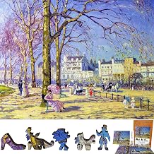 Wooden Puzzle for Adults - Uniquely Shaped Pieces - Made in The USA by FoxSmartBox - 172 Pieces - Hyde Park