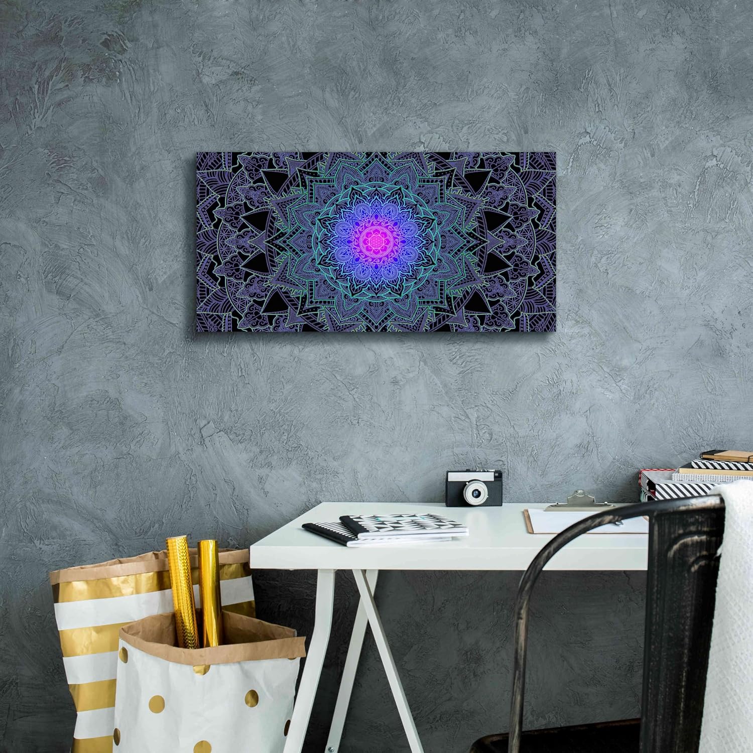 Epic Graffiti 'Mandala Love' by Cameron Gray, Canvas Wall Art, 24"x12"