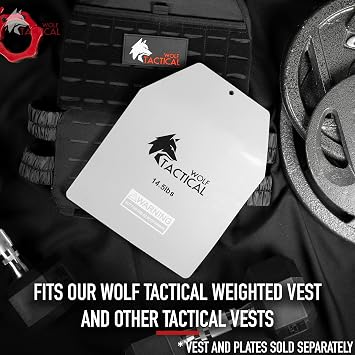 WOLF TACTICAL Curved Weight Vest Plates 5.75/8.75/14.5LB Pairs Contoured Ergonomic Fit WODs, Strength Training, Running, Heavy Workouts
