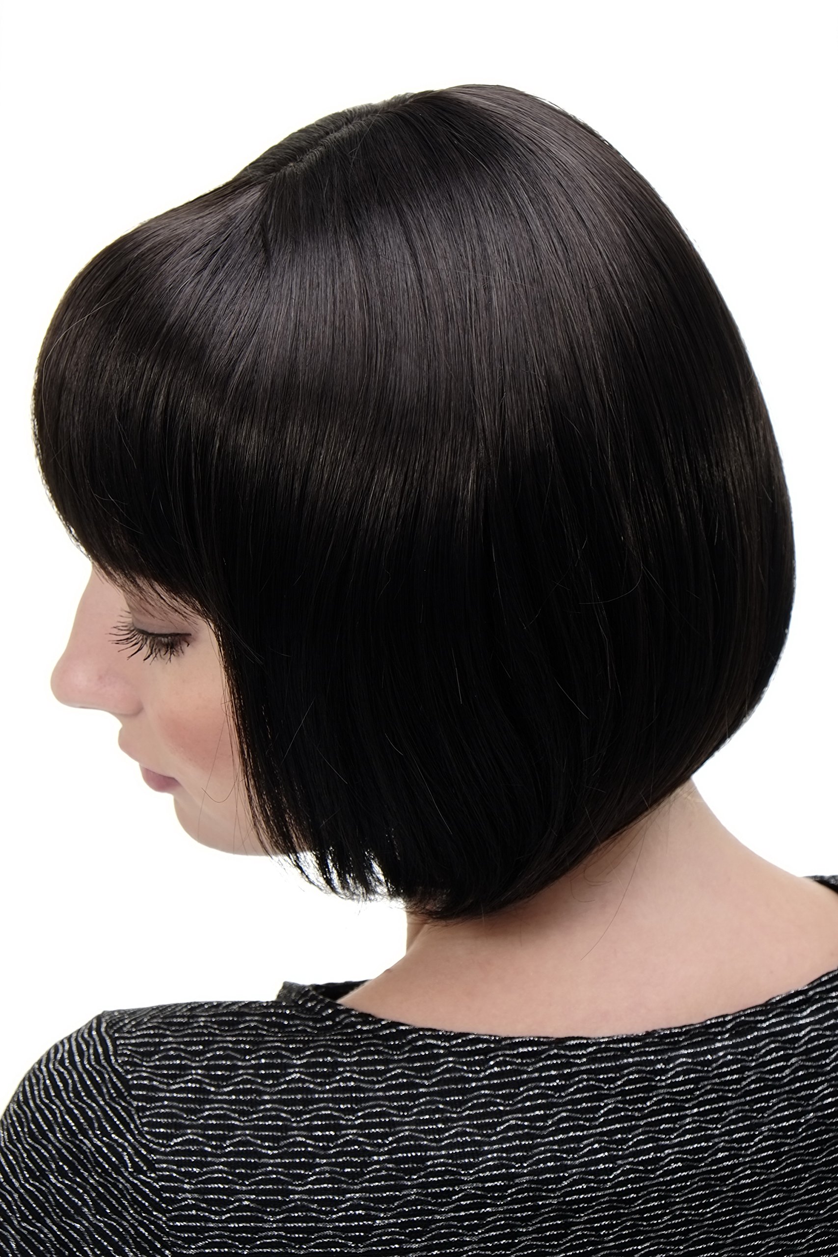WIG ME UP - Lady Quality Wig Short Page Bob Fringe Bangs Dark Brown 703-3, dark brown (3), Length: approx. 25 cm - Image 2