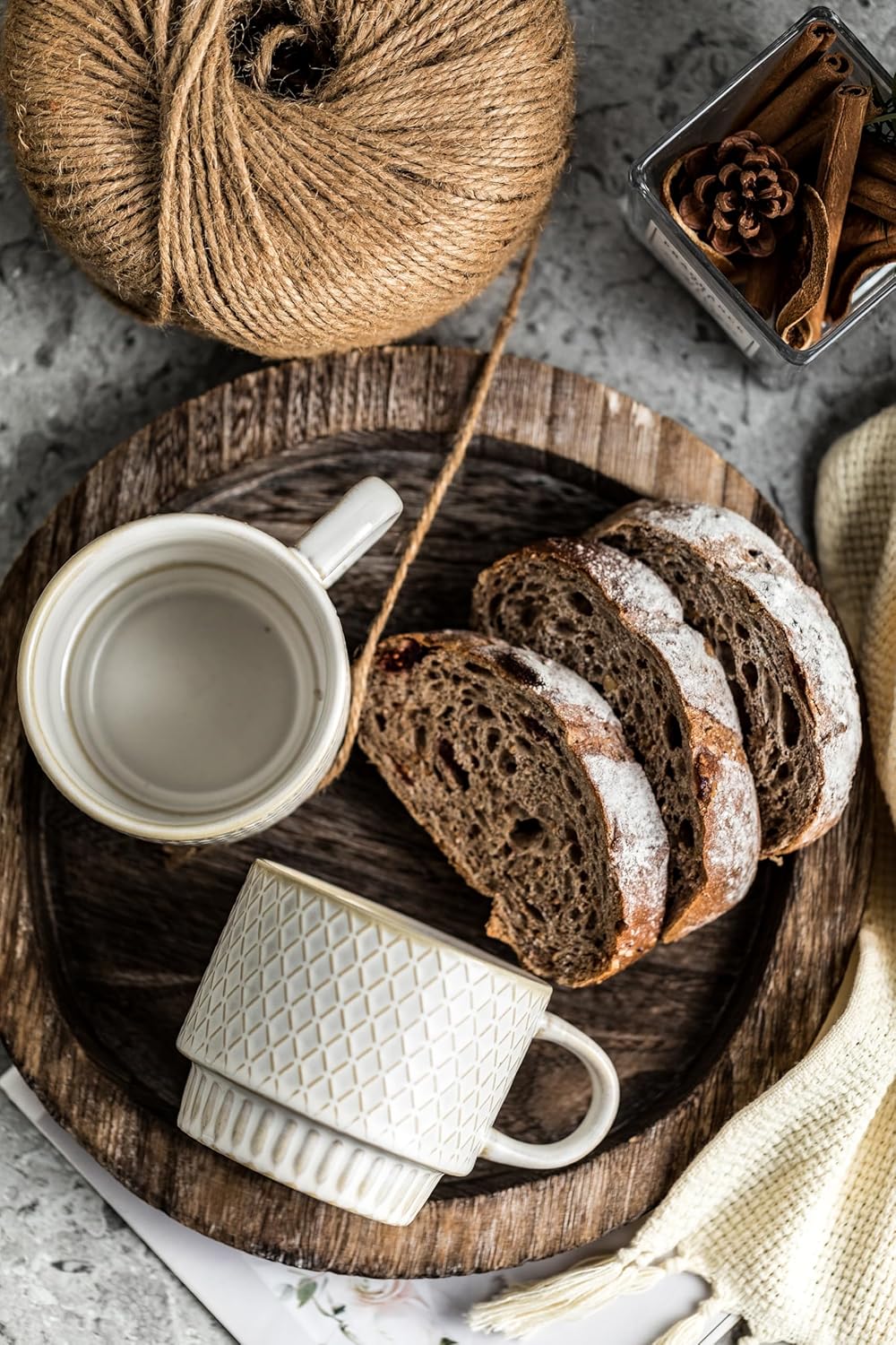 LYEOBOH Espresso Cups, Coffee Cups, Tea Cup, Coffee Cups Ceramic Set of 6 and Stackable Coffee Mugs, Coffee Cups, Mug Set of 4 with Spoons