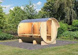 Karibu Fass - Sauna 3 42 mm ohne Ofen - Saunahaus