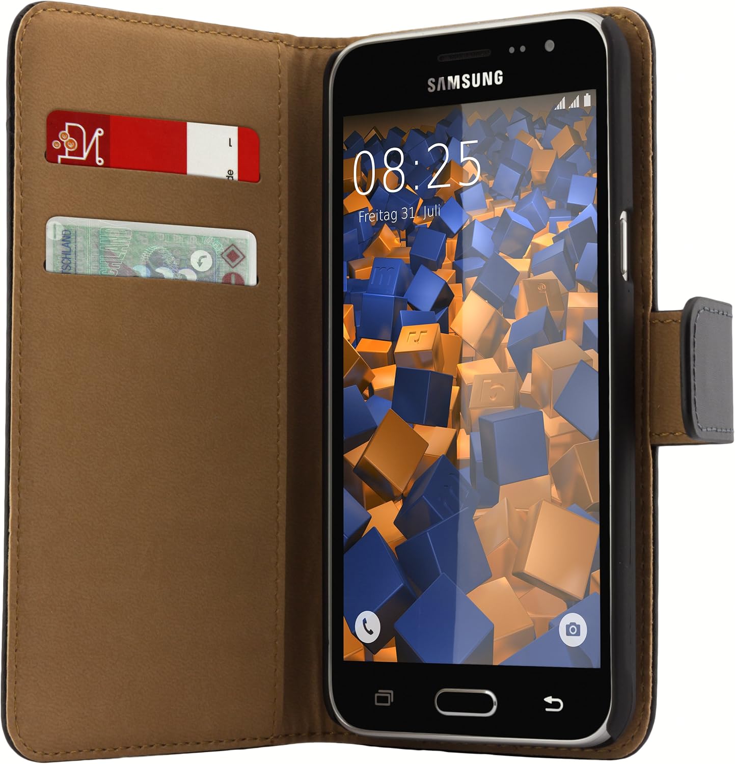 mumbi book-style case for Samsung, Black, Galaxy J3 (2016) - Image 3