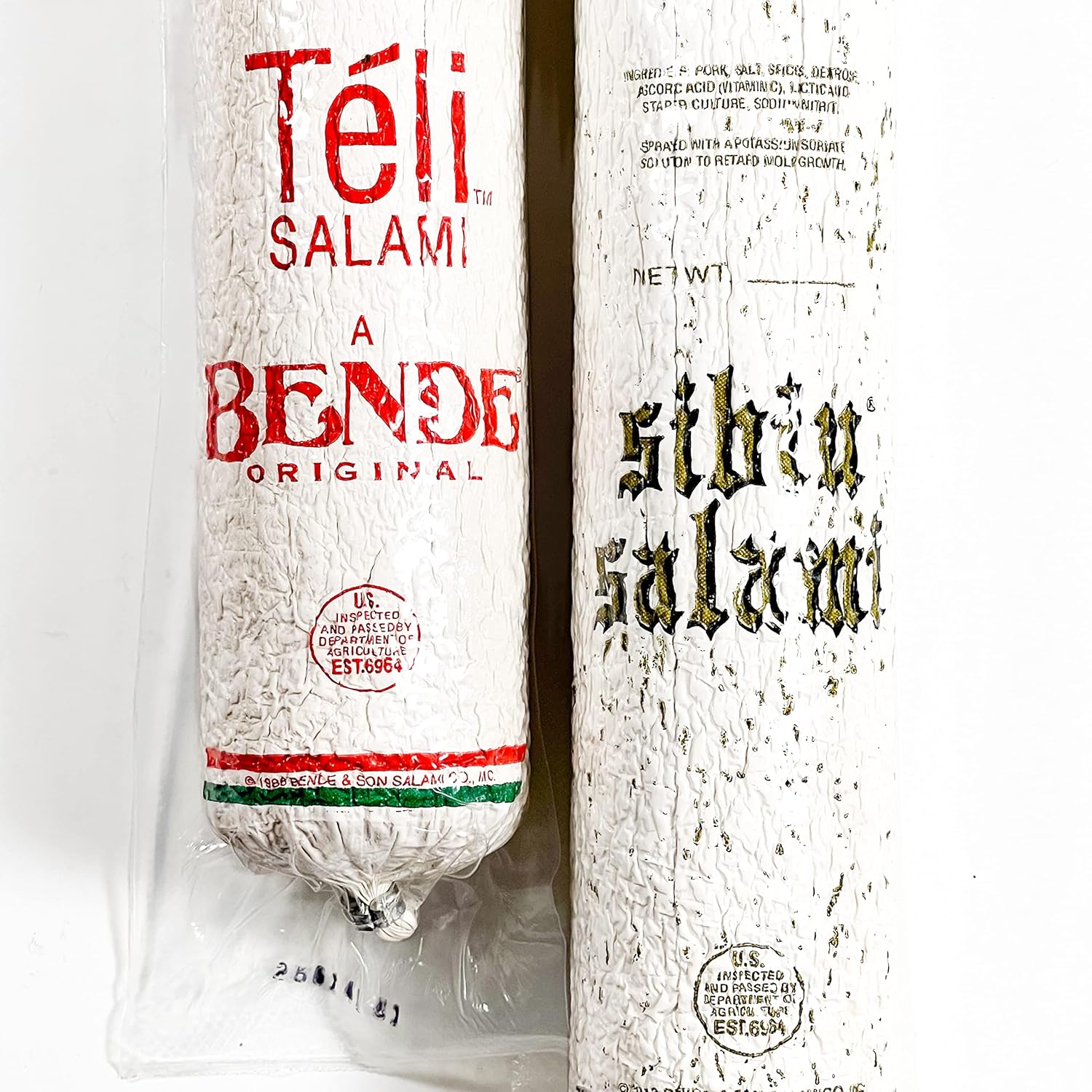 Hungarian Teli and Romanian Brand Sibiu Salami, Dry Aged Pork Sausage, Pack of 2, Gourmet Kit
