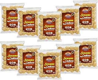 Rani Sesame Ladoo (Round Sesame Brittle Candy) 7oz (200g) x Pack of 10 ~ All Natural | Vegan | No colors | Gluten Friendly | Kosher | Indian Origin