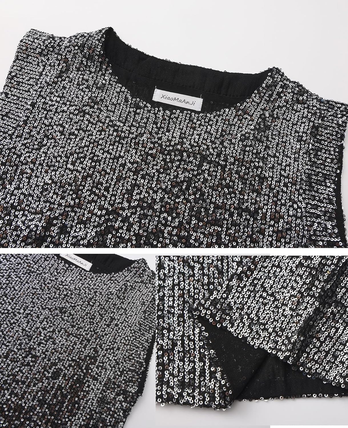 Sparkly Sequin Tops for Women Tank Top Disco Outfit Sleeveless Shiny Glitter Club Halloween Party Shirt Blouse - Image 6