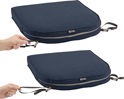 Miniatura 5 de Classic Accessories - Funda de cojín Montlake para banca de patio, Índigo jaspeado