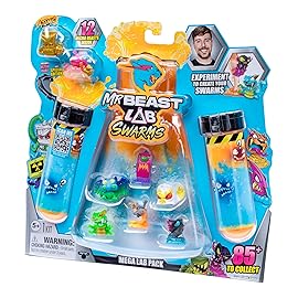 MrBeast Lab Swarms Series 2, Atomic Series 12 Pack - Crab Cat, Add Water, Shake The Test Tube and Reveal 2 of 12, 1-inch (2.5 cm) MrBeast Swarms Collectible Micro Beasts. 85+ to Collect!