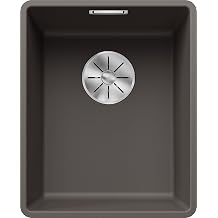 BLANCO SUBLINE 320-F Granite Sink Made of Silgranit Volcano Grey Installation Type Flush-Mounted for 40 cm-Wide Base Cabinets Large Basin Volume for Optimal Use Easy-to-Clean Surface