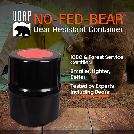UDAP Bear-Resistant Food Canister IGBC Approved Lightweight Bear-Proof Container for Backpacking, Camping & Hiking, 2.1 Gallon / 8 Liter, 8 x 10