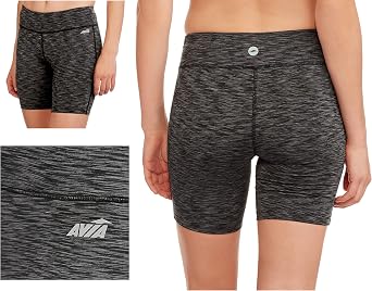 Avia Womens Active 7" Captivate Training Shorts w/Moisture Wick Fabric Charcoal Grey