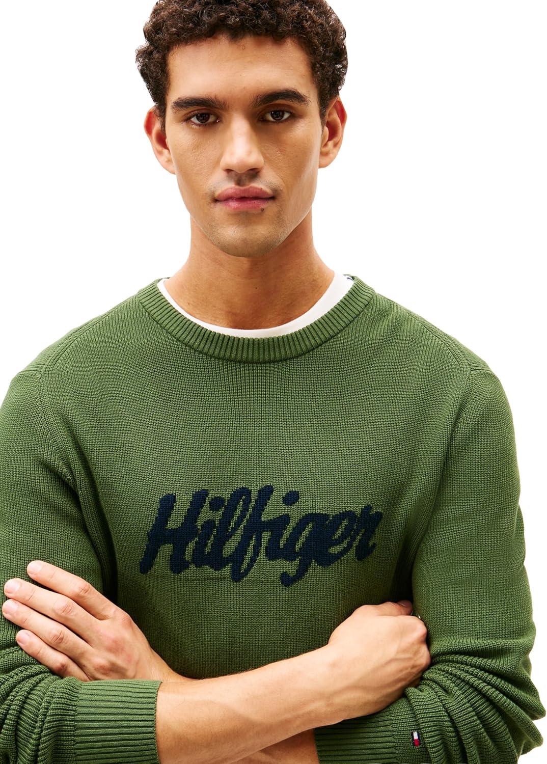 Tommy Hilfiger Mens Graphic Cotton Crewneck Lightweight Sweater Pullover - Image 2