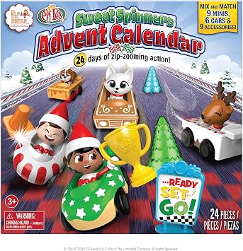The Elf on the Shelf Sweet Spinners Advent Calendar for Kids - Includes 24 Playable Mini Figures - New Toy for Every Day of Christmas - For Ages 3 Years and Above