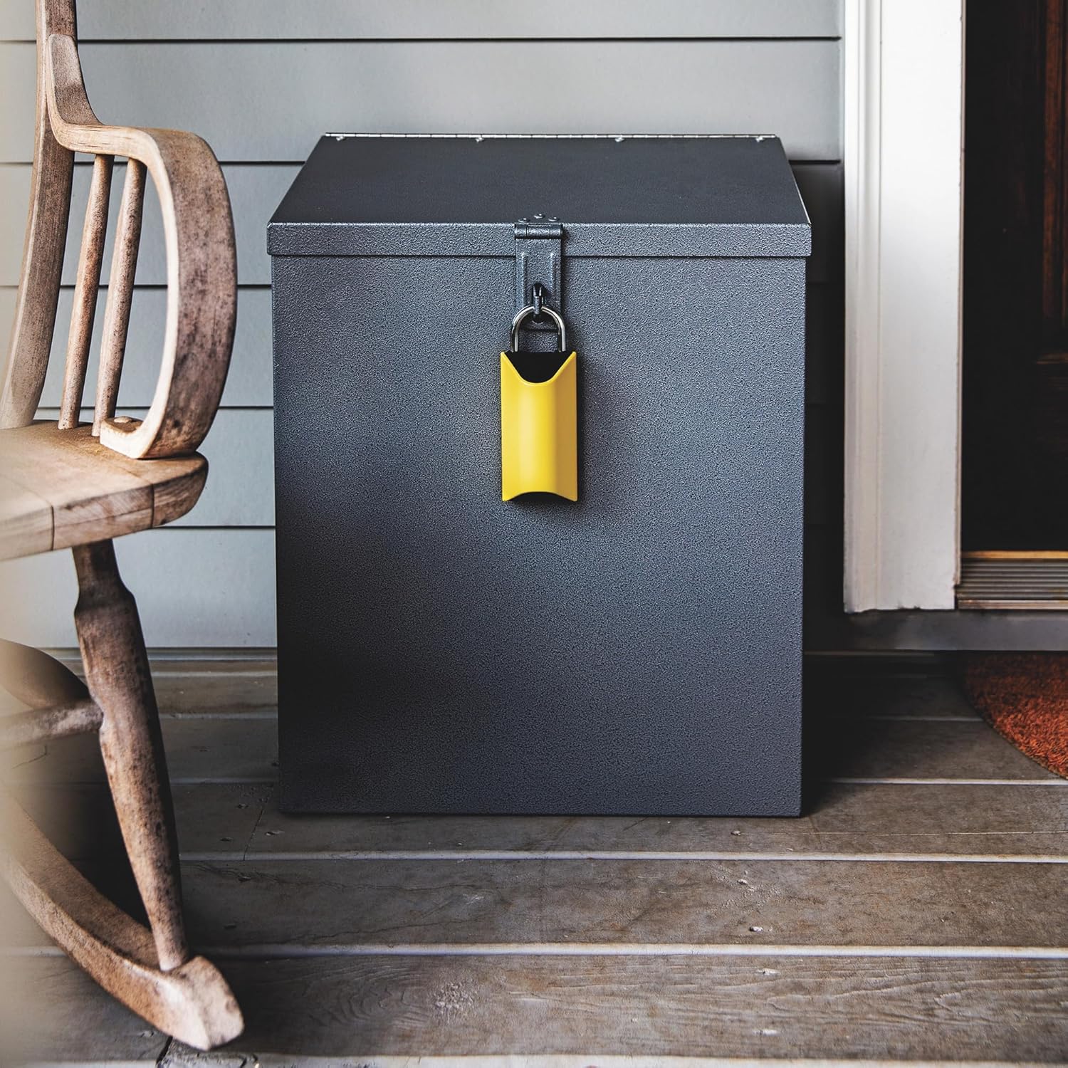 TuffBoxx ParcelBoxx Delivery Drop Box- Silver Hammertone 18inWx12inDx22inH