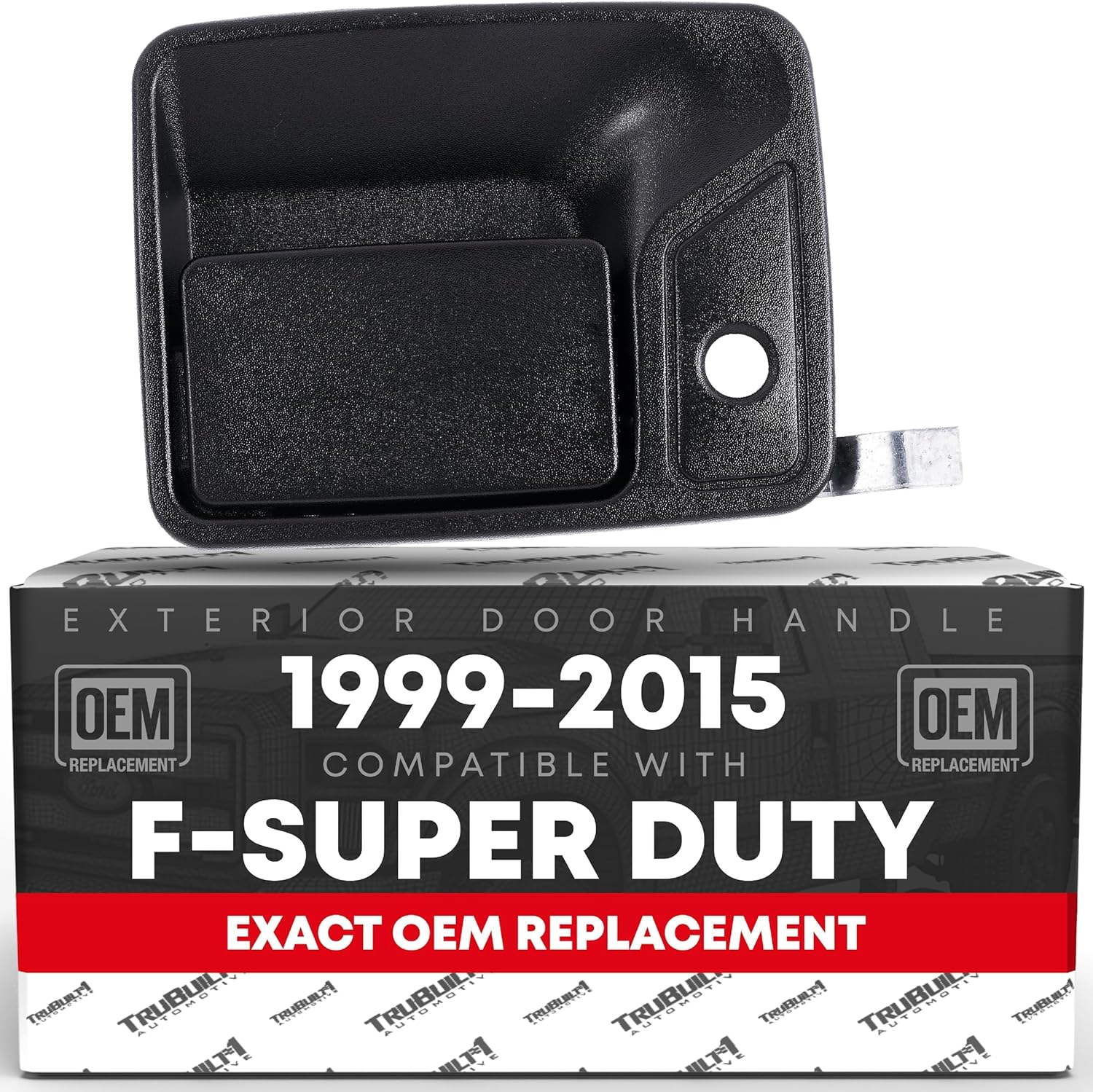 Exterior Front Driver & Passenger Door Handle - Compatible with 1999-2016 Ford F-250, F-350, F-450, F-550, F-650 Super Duty, 00-05 Excursion - Textured Black - OEM 4C3Z-3622405-AAA, 4C3Z-2522404-AAA