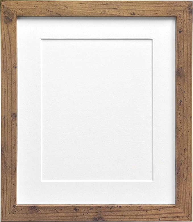 FRAMES BY POST 25mm wide H7 Rustic Oak Picture Photo Frame with White