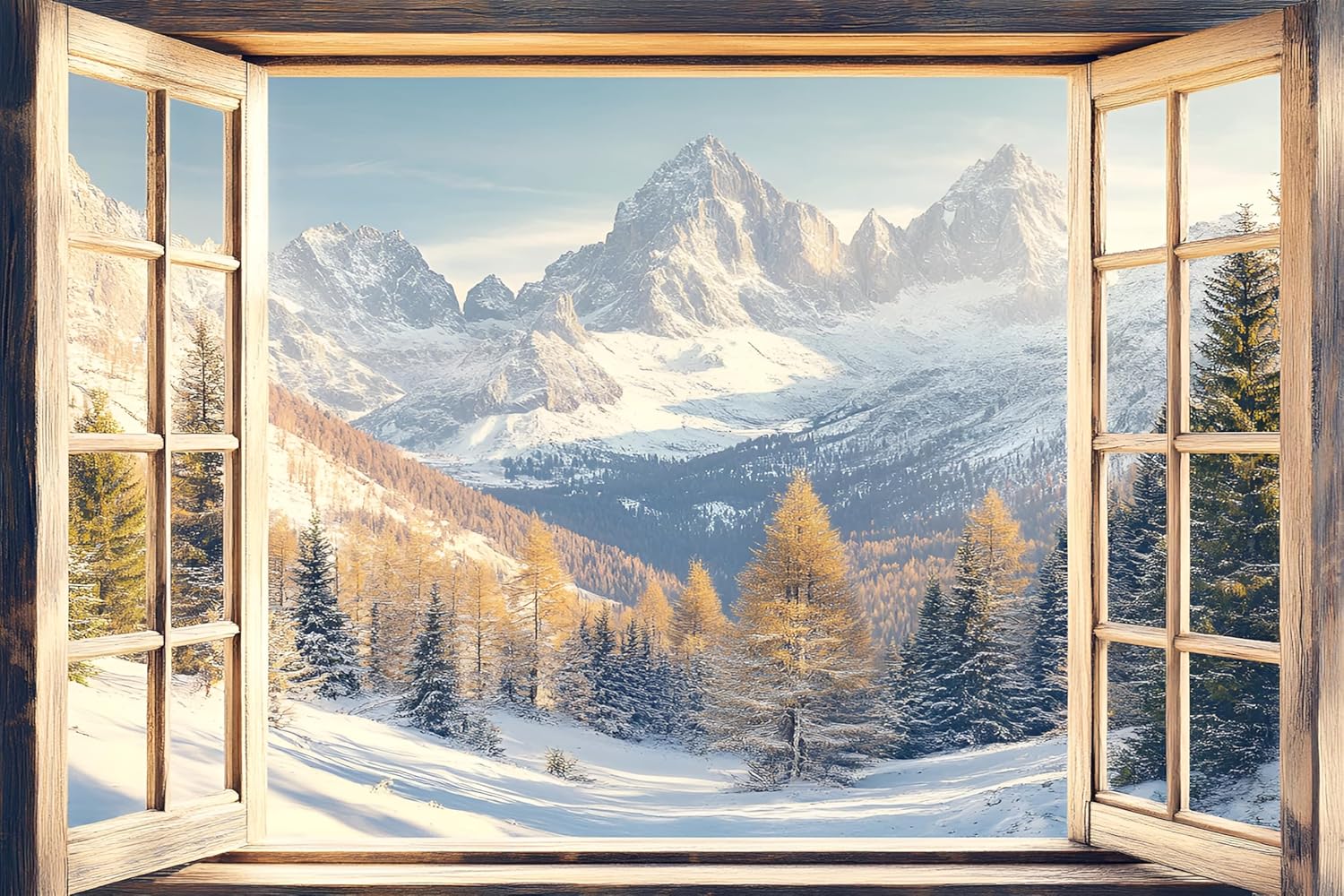 WOOHOOROO Peel and Stick Fake Window Sunflower Garden Greenery Blue Sky Poster Picture Wall Sticker Decor Self-Adhesive Removable Mural,32" x 48"