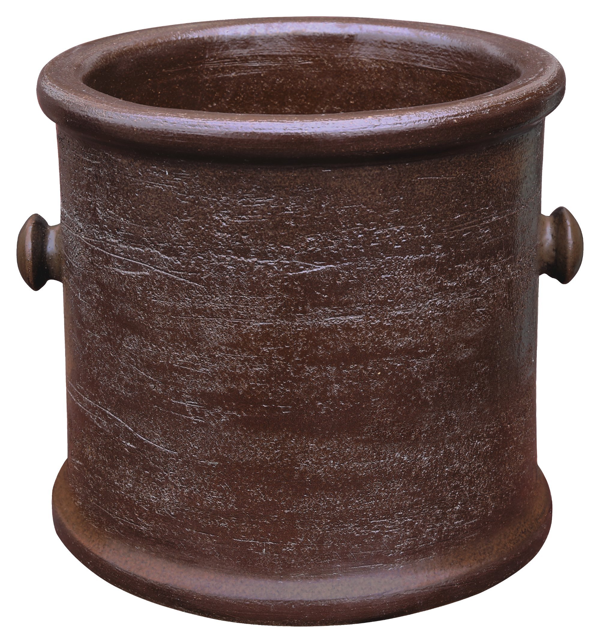 Pot en grès résistant au gel marron mat céramique 38cm pour hivernage