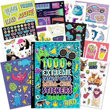 Fashion Angels MEGA Cool Sticker Book, Includes 1500+ Stickers from Sunglasses to Dinosaurs, Screen-Free Activity for Creativity, Ideal for Kids Ages 6 & Up