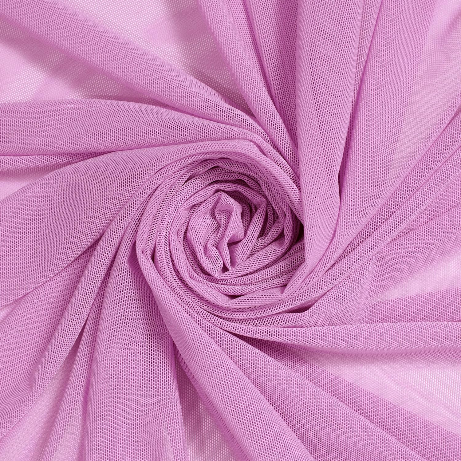 Power Mesh Fabric Nylon Spandex Sheer Lightweight 100 GSM Stretch by The Yard for Sewing Apparel, Accessories, Decor, & More - Lilac (5 Yards)