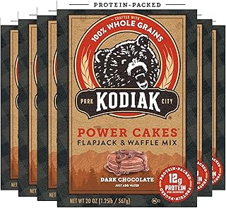 Kodiak Cakes Protein Pancake Power Cakes, Flapjack and Waffle Baking Mix, Dark Chocolate, 18 Ounce (Pack of 6)