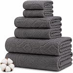 Ensemble de 6 pièces Modern Threads, 2 serviettes de bain, 2 serviettes à main, 2 gants de toilette, ensemble de serviettes en jacquard teint en fil motif diamant vert