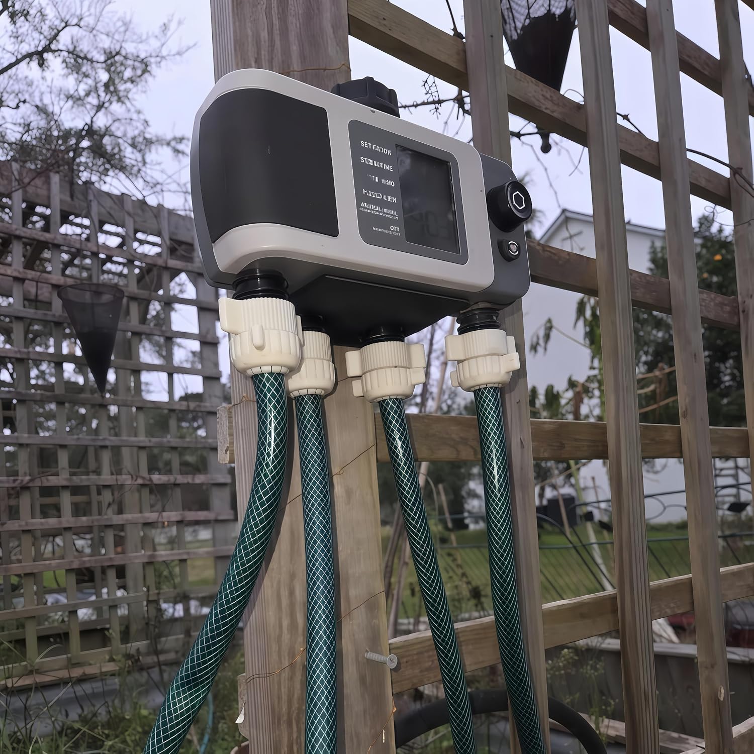 Smart Hose Timer Mounting Bracket for Orbit B-hyve XD 4-Port - Compatible with Models 24634 & 24639 - Easy to Install, Securely Attach to Posts or Fences - Includes Zip Ties & Screws (Black) image 4