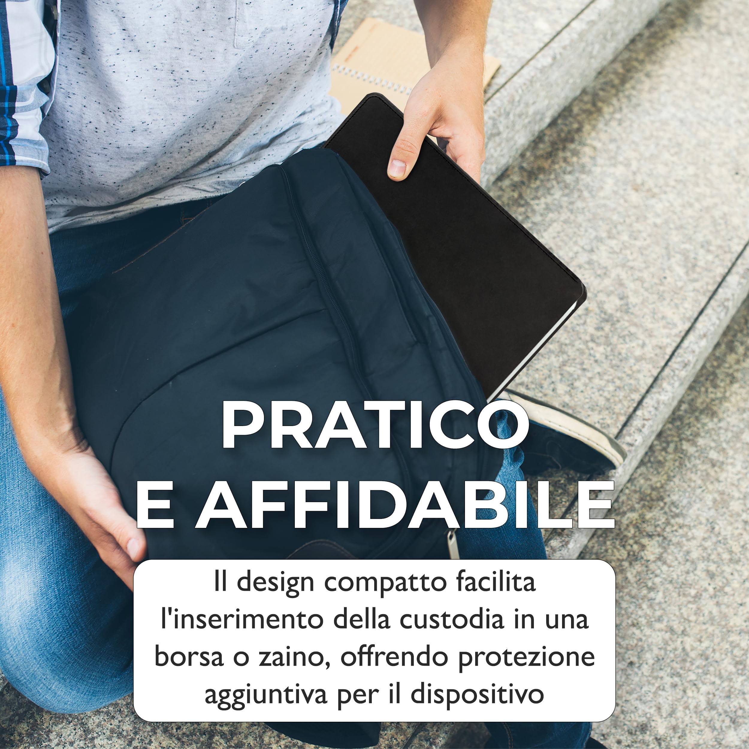 Custodia in Pelle per MacBook Air 13 pollici (2018, 2019, 2020 - Intel, M1 / 2022, 2024, 2025 - M2, M3, M4) e per MacBook Pro 13" (2016, 2017, 2018, 2019, 2020 - Intel, M1 / 2022 - M2) (Nero)