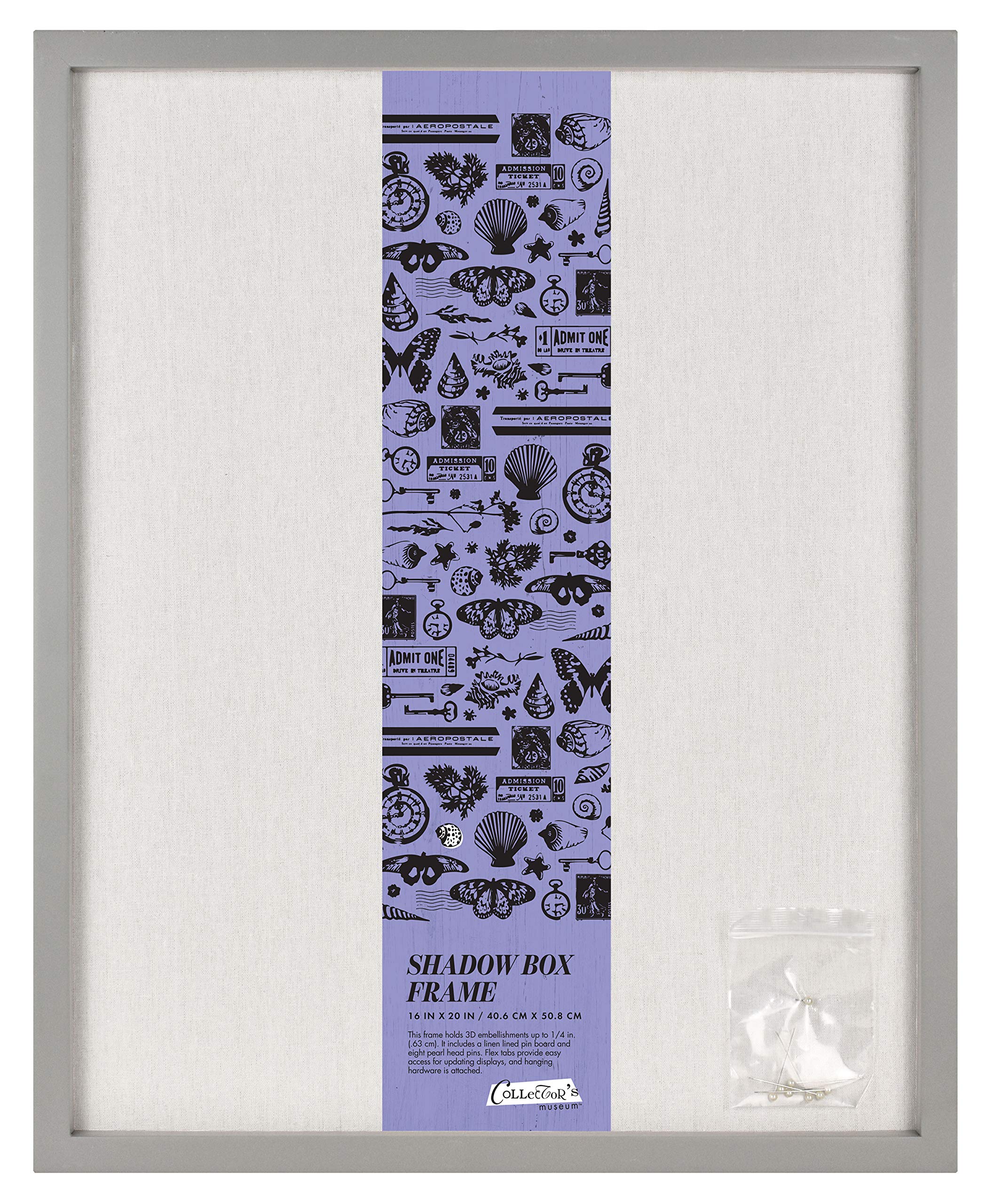 MCS Linen Lined Shadow Box Frame, 12x12, Gray